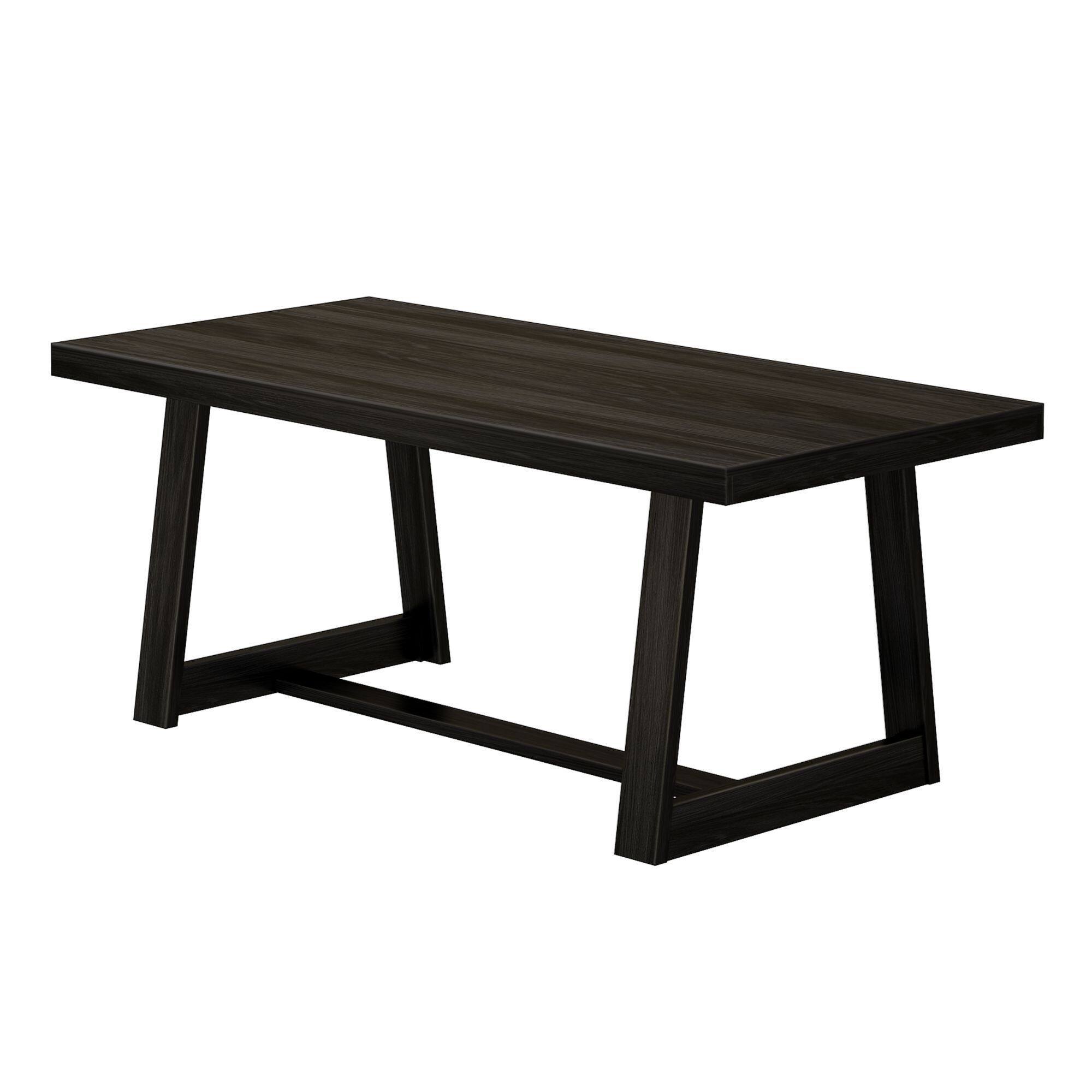 Alt View 4. Plank+Beam - Classic Rectangular Dining Room Table (72in / 1830mm), Black Wirebrush - Black Wirebrush.