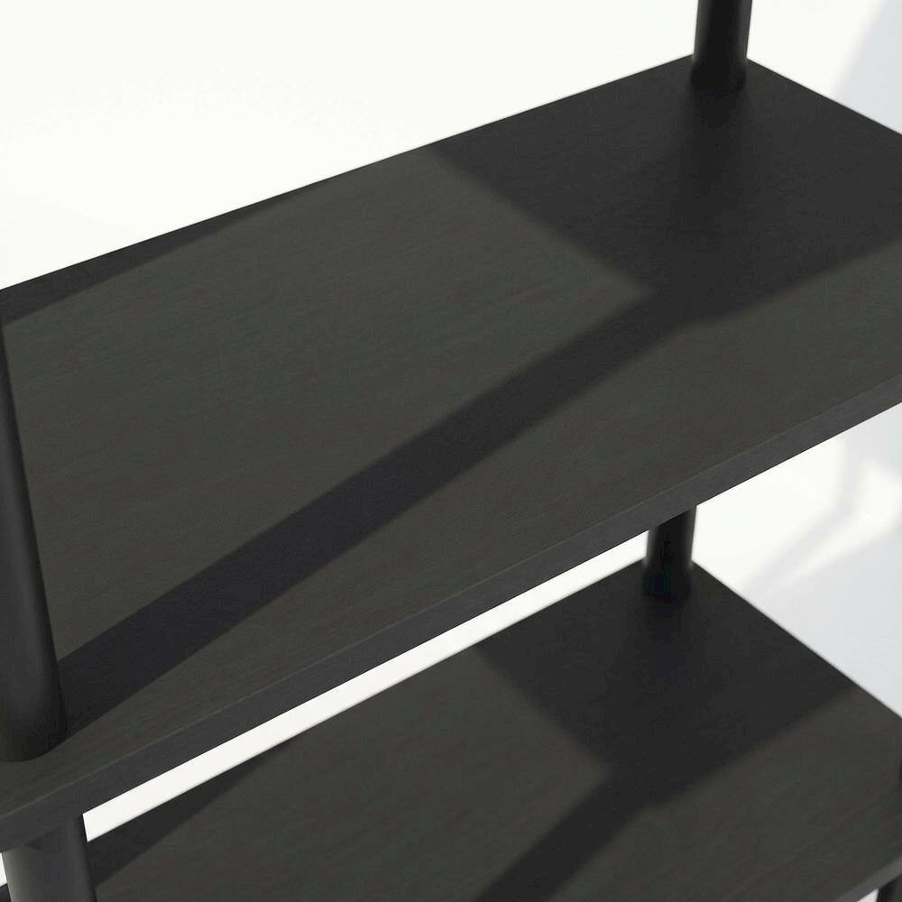 Alt View 1. FurniFact - Engineered Wood Bookcase in Finish with Sturdy Shelving - Americano/Black.
