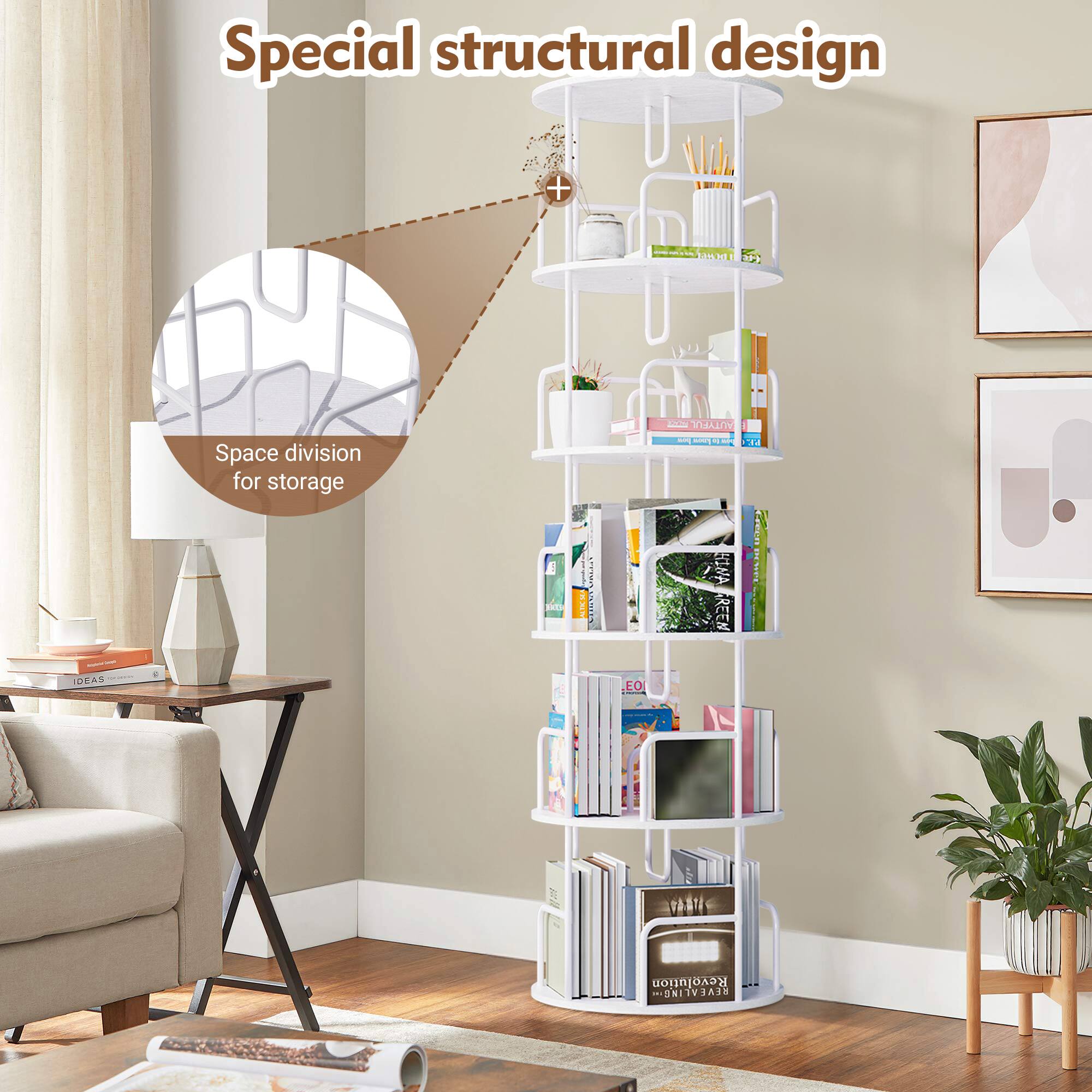 Special structural design  
+ Space division for storage