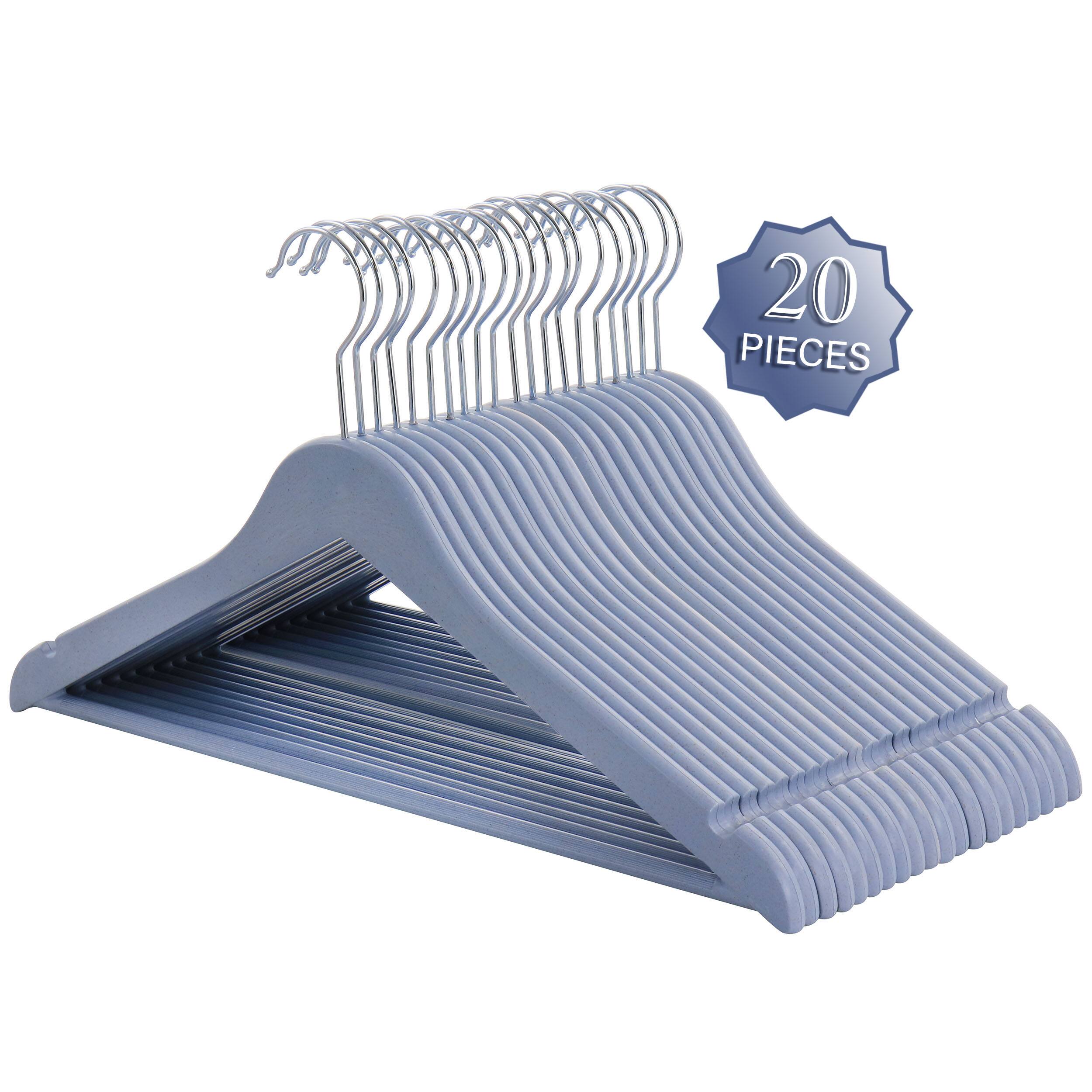 Front. Elama - Elama Home 20 Piece Eco Friendly Coat Hangers in Blue - Blue.