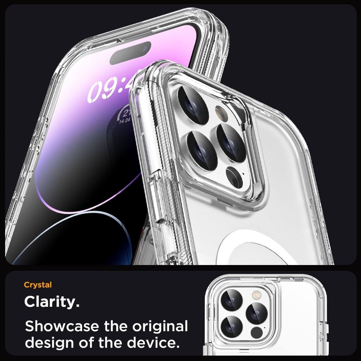 Crystal Clarity. Showcase the original design of the device. 09:4 2 14 24
