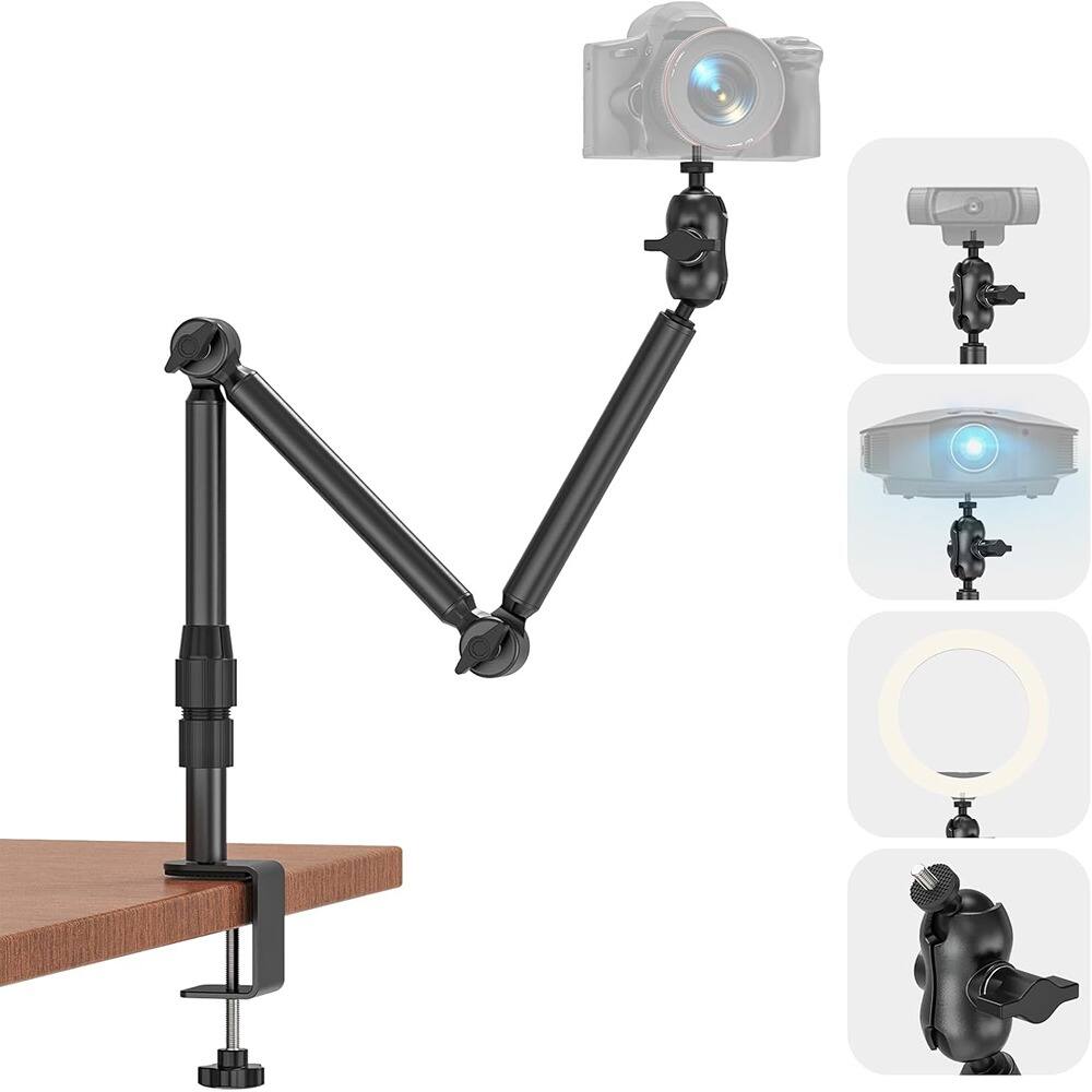 Front. Schertz - Overhead Camera Mount for Desk, 30.9" Foldable Desk Stand with 1/4" Screw & C-Clamp, 360° Adjustable Holder for DSLR, We.