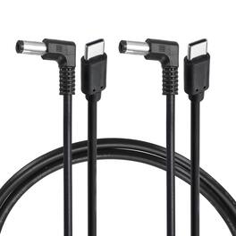 Unique Bargains - USB C to DC Power Cable, 9V 3A 27W, 5.5x2.1mm, PD Trigger for Laptop/Monitor/Security Camera, 2pcs - Black