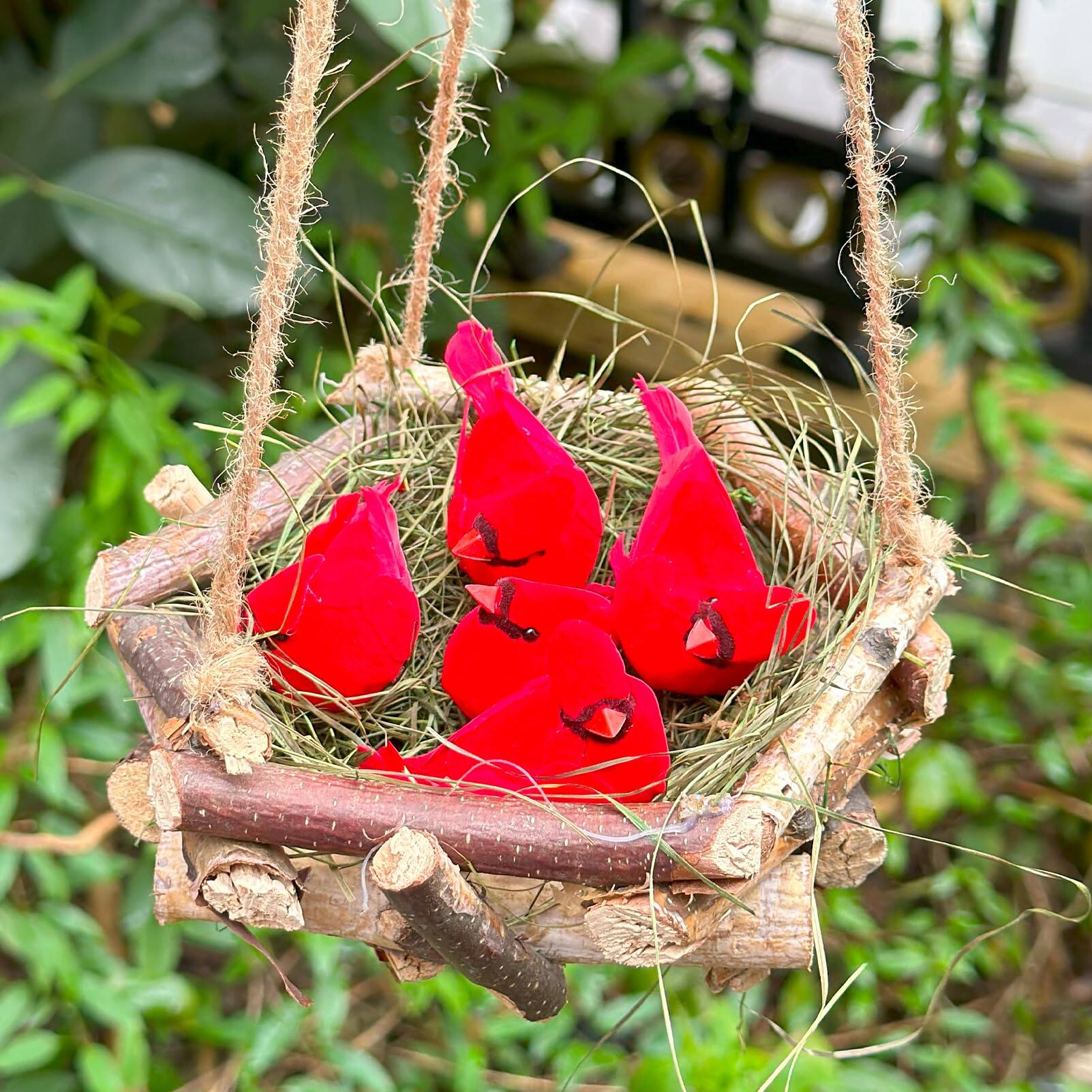 Alt View 6. Paradigms Interiors - Small Cardinals Tiny Mini Cardinal Birds For Crafts Artificial With Clip On Christmas Tree Decorations Yard... - 24pcs-clip.