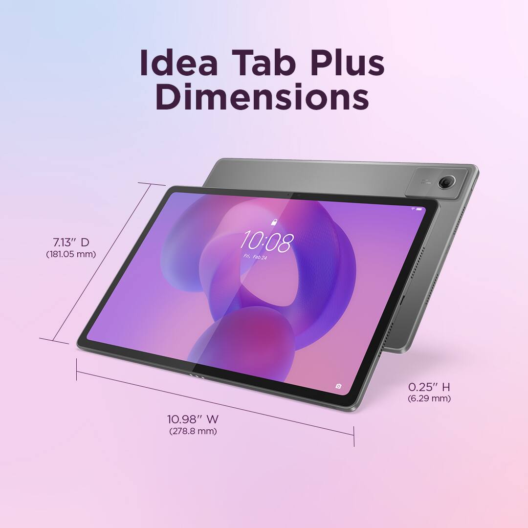 Idea Tab Plus Dimensions

- 7.13" D (181.05 mm)
- 10.98" W (278.8 mm)
- 0.25" H (6.29 mm)