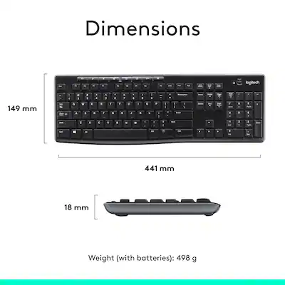 Logitech MK270 Tastiera E Mouse Wireless - Kit Per PC Windows Con Layout Francese AZERTY (Nero) - Foto 3