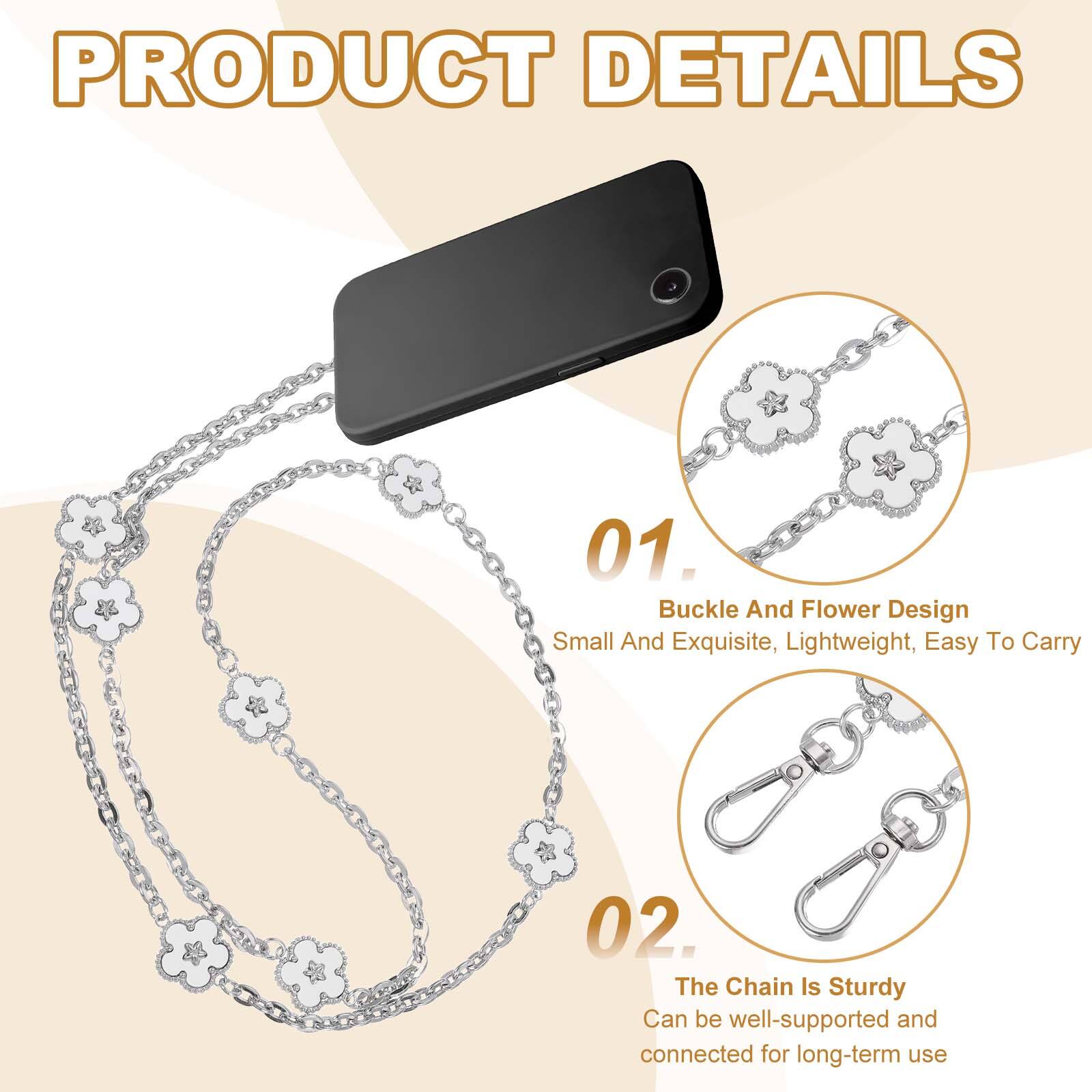 PRODUCT DETAILS

01. Buckle And Flower Design  
Small And Exquisite, Lightweight, Easy To Carry

02. The Chain Is Sturdy  
Can be well-supported and connected for long-term use