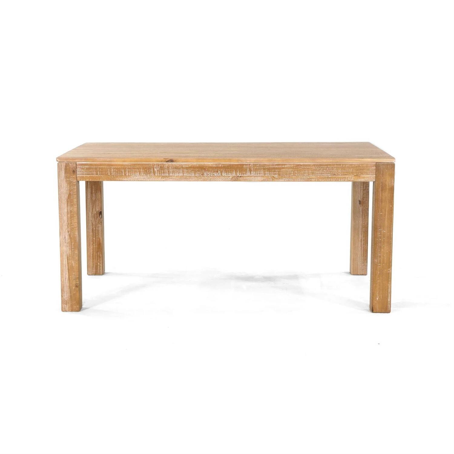 Angle. SlickBlue - Modern Farmhouse Solid Wood Dining Table for Kitchen and Dining Room - Light Brown.
