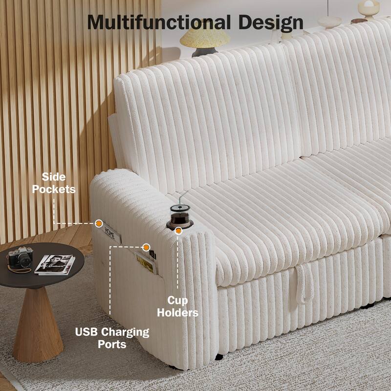 Multifunctional Design

- Side Pockets
- Cup Holders
- USB Charging Ports