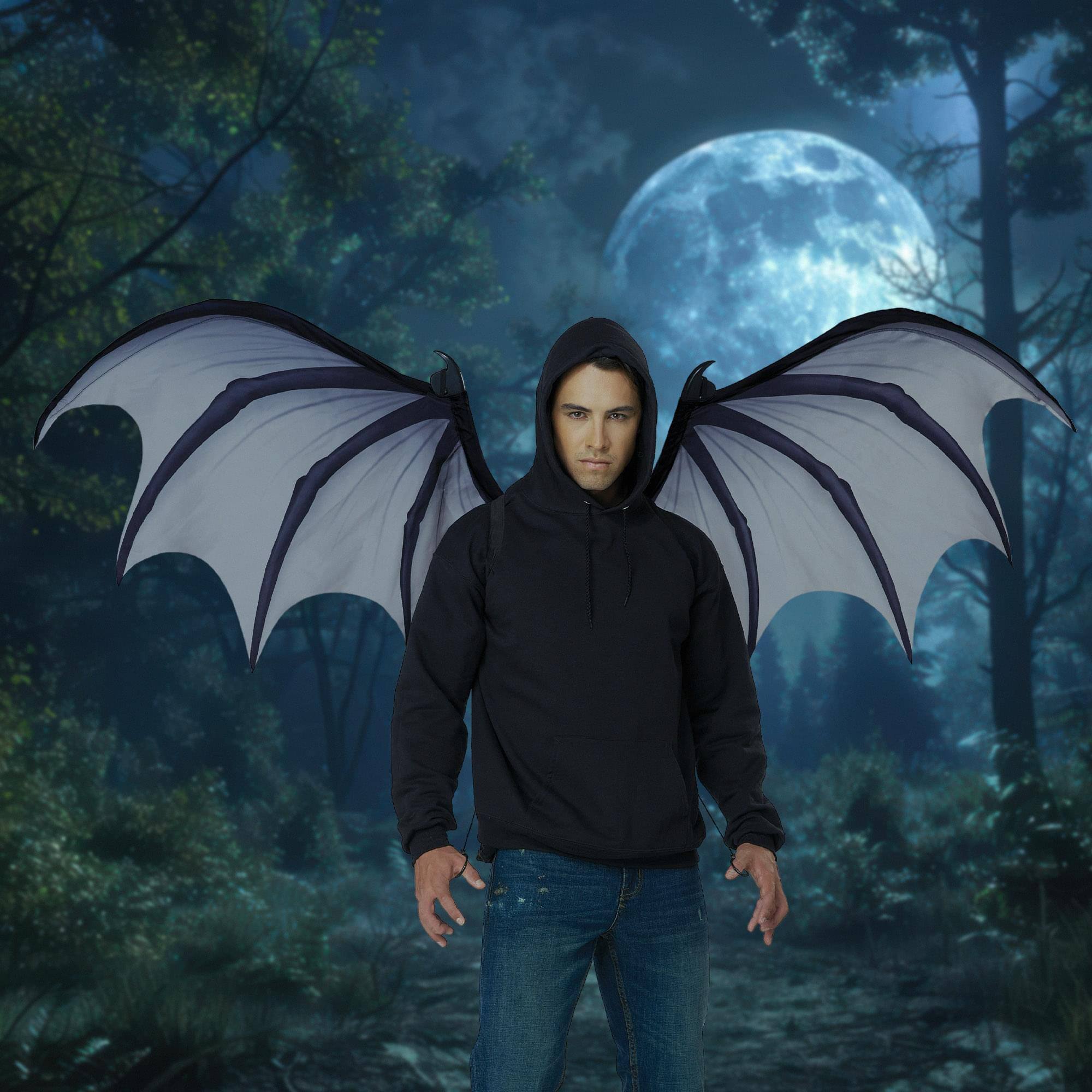 Alt View 2. California Costumes - Vampire Monster Costume Wings | One Size Fits Most - Black.