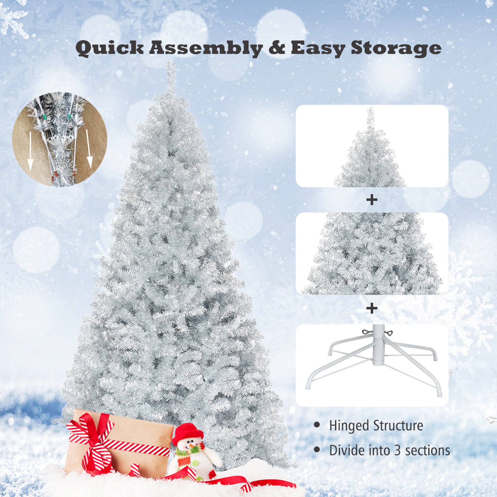 Quick Assembly & Easy Storage

- Hinged Structure
- Divide into 3 sections