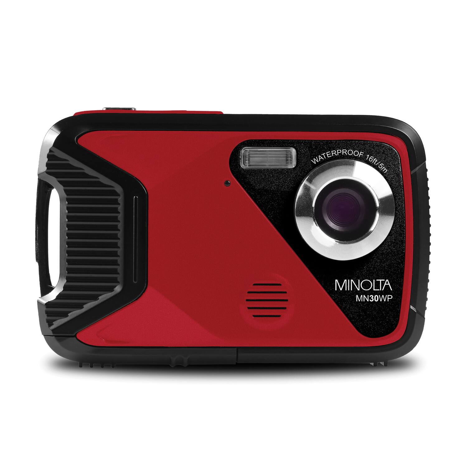 Minolta - Mn30wp-r Mn30wp Waterproof 4x Digital Zoom 21.0-mp/1080p Digital Camera (red)