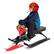 Front. Costway - Metal Snow Racer Sled w/Steering Wheel and Brakes Kids Snow Sand Grass Sliding Black & Red - Red+Black.