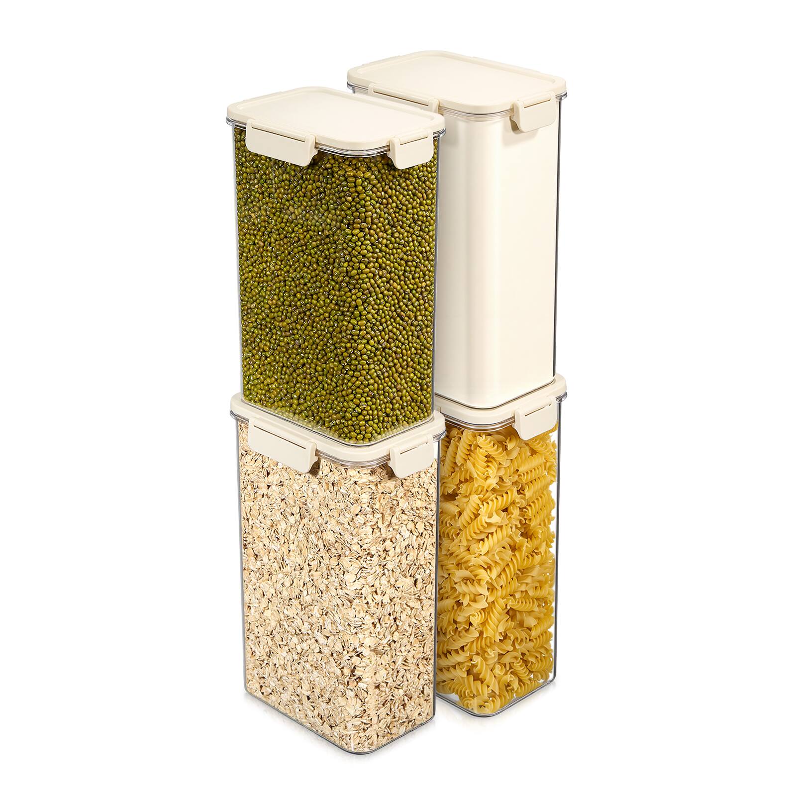 Front. Sorbus - Sorbus 4 Pack Airtight Food Storage Container- Clear Stackable Pantry Canister with Secure Lid for Rice, Cereal, Flour - Clear.