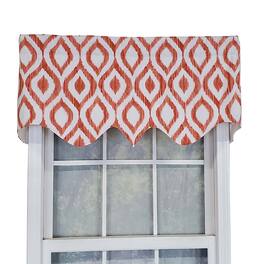 RLF Home - Zamya Regal Window Treatment Valance 3" Rod Pocket 50" x 17" Tangerine - Tangerine orange