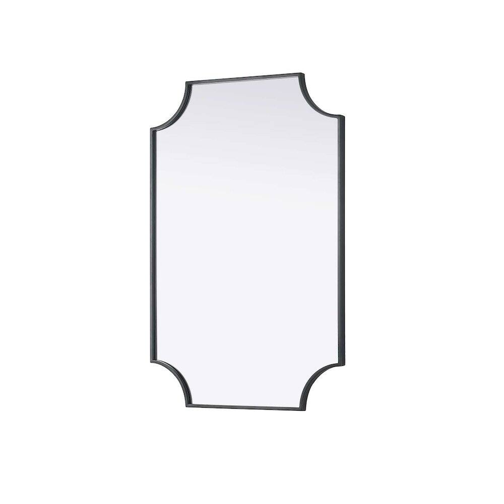 Alt View 2. Elegant Kitchen and Bath - Notched Metal Mirror 24x36 inch in Black - Black.