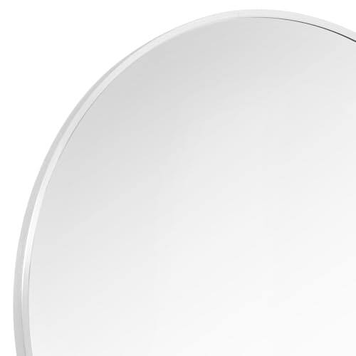 Comfort Essence - Round Bathroom Mirror Circle Wall Mounted Hanging With Simple Modern Circular Metal Frame For Hallway Ent - Silver-48"L x 48"W