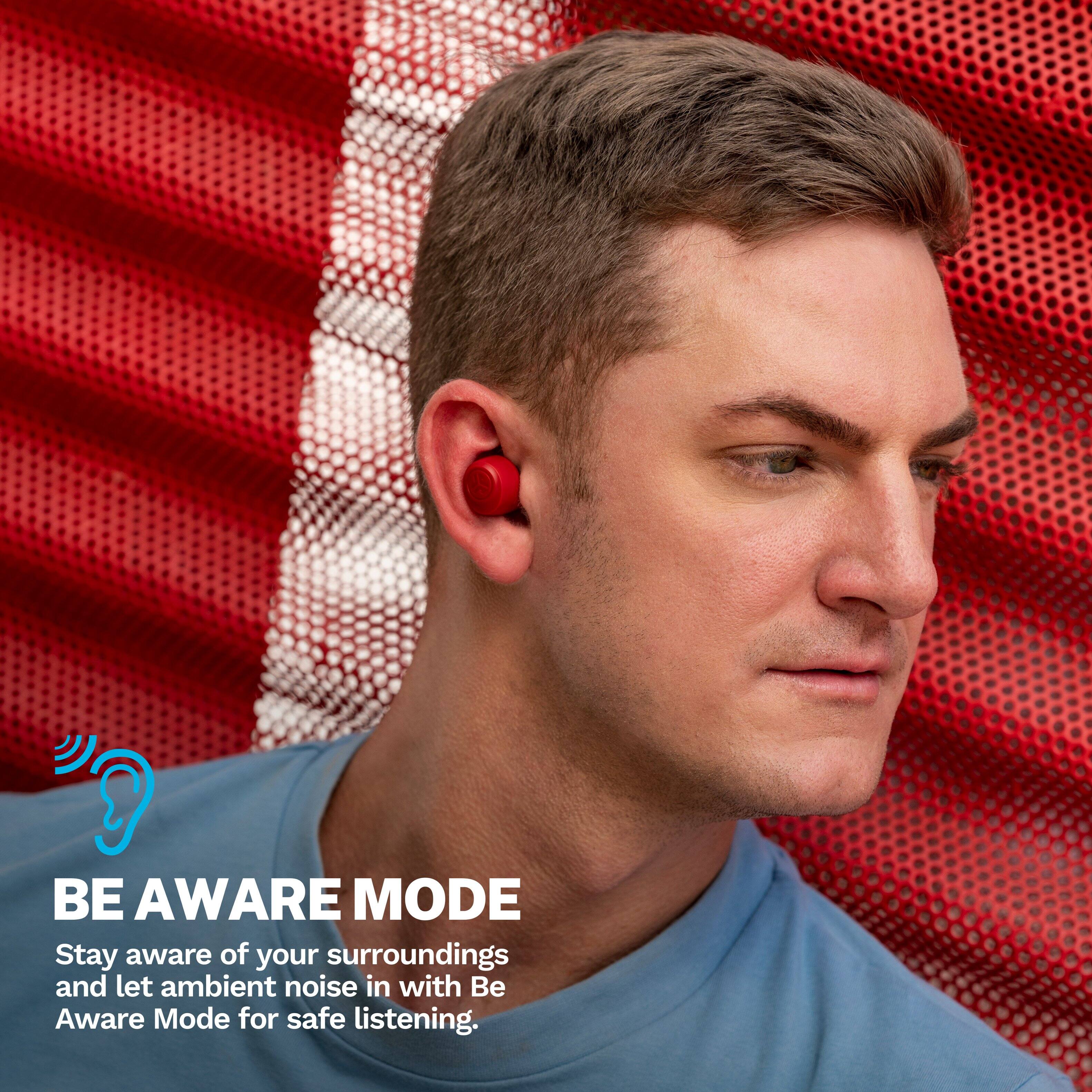 BE AWARE MODE: Stay aware of your surroundings and let ambient noise in with Be Aware Mode for safe listening.