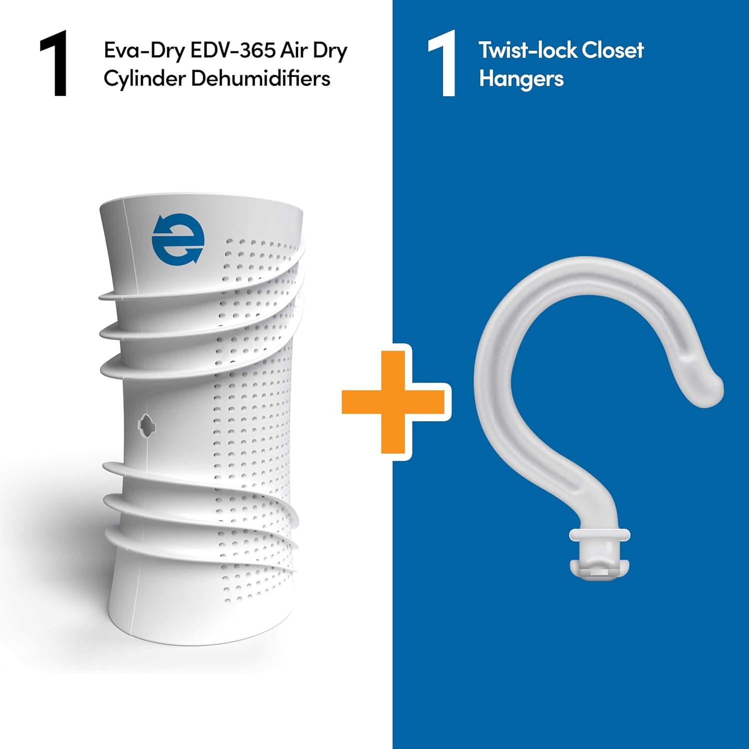 1 Eva-Dry EDV-365 Air Dry Cylinder Dehumidifiers  
1 Twist-lock Closet Hangers