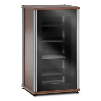 Front. Salamander Designs - Salamander Designs Synergy 402 AV Cabinet (American Cherry with Black Glass Doors & Aluminum Posts) - Cherry/Aluminum.