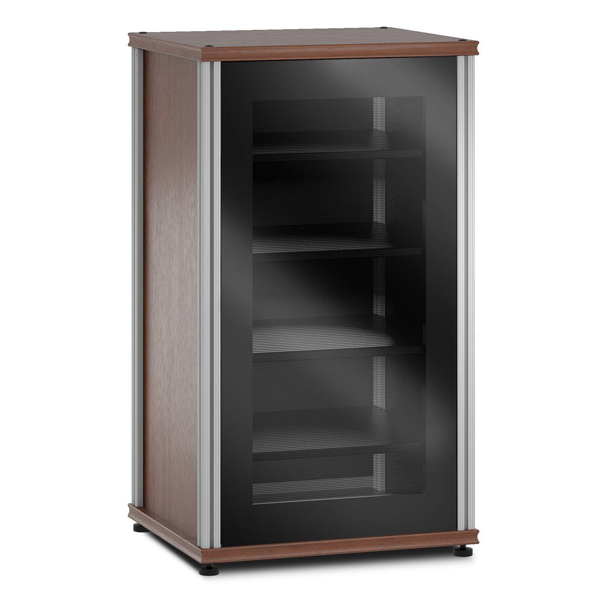 Front. Salamander Designs - Salamander Designs Synergy 402 AV Cabinet (American Cherry with Black Glass Doors & Aluminum Posts) - Cherry/Aluminum.