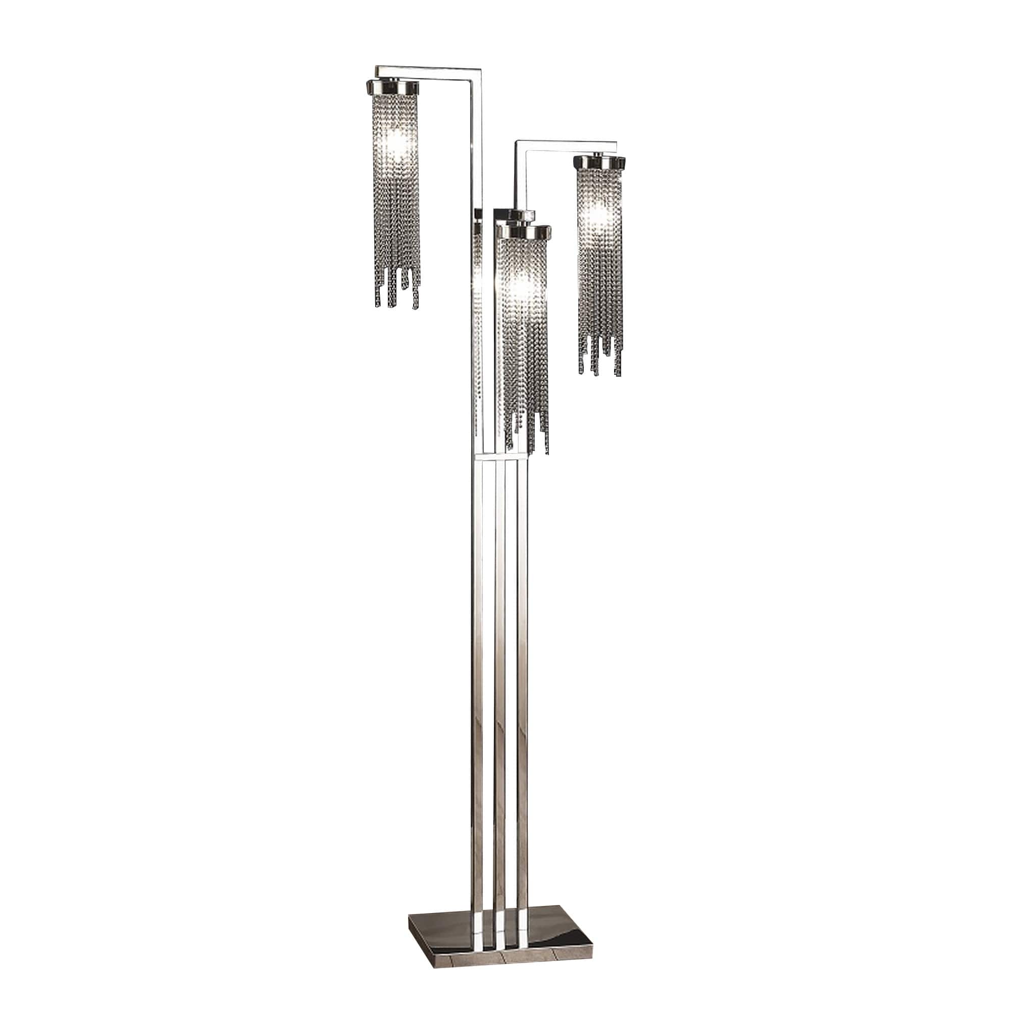 Manhattan Lane - 61 Inch Floor Lamp, 3 Crystal Cascade Style Shade, Chrome Finished Metal