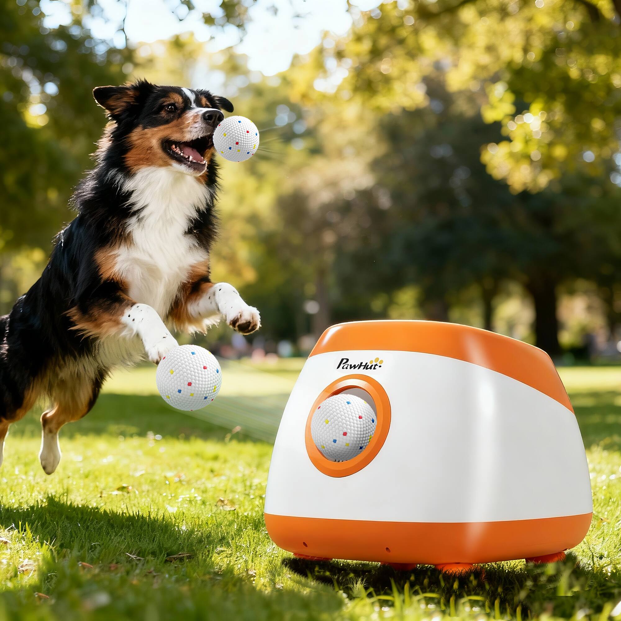 Alt View 1. Pawhut - Dog Ball Launcher with 26-80 FT Distance - Orange.