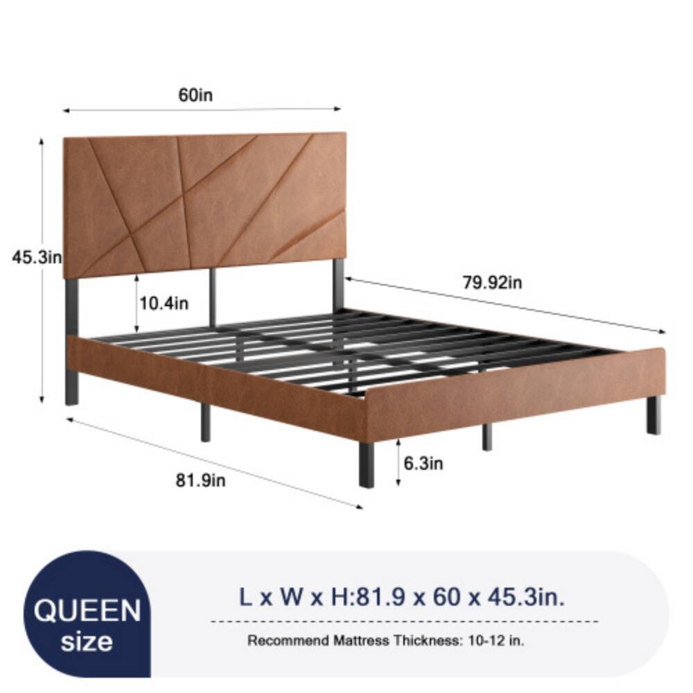 60in  
45.3in  
10.4in  
79.92in  
81.9in  
6.3in  

QUEEN size  
L x W x H: 81.9 x 60 x 45.3in.  

Recommend Mattress Thickness: 10-12 in.