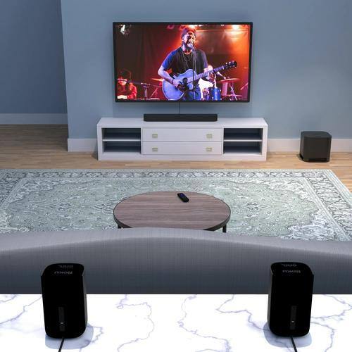 Alt View 1. Onn - Roku Wireless Surround Sound Speakers - Black.
