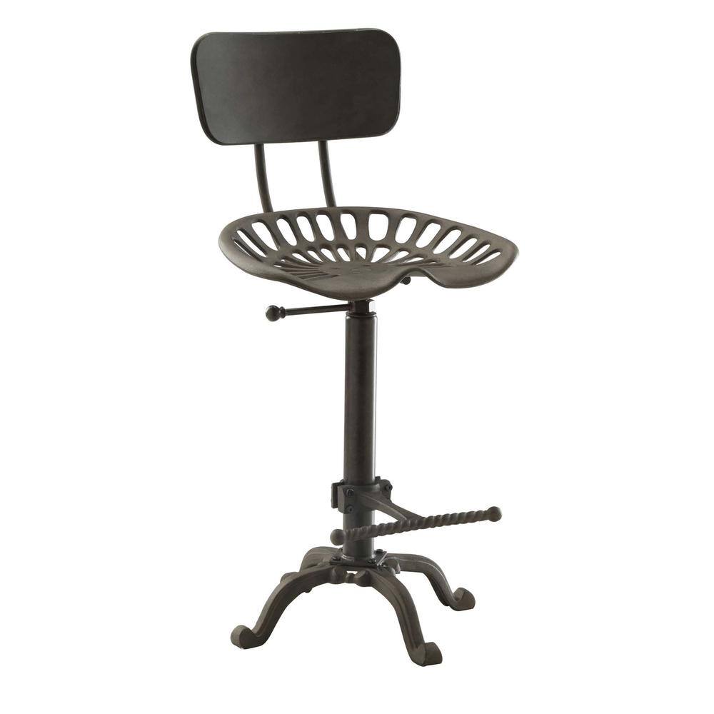 Alt View 7. Carolina Chair & Table - August Tractor Seat Barstool with Back - Industrial - Industrial.
