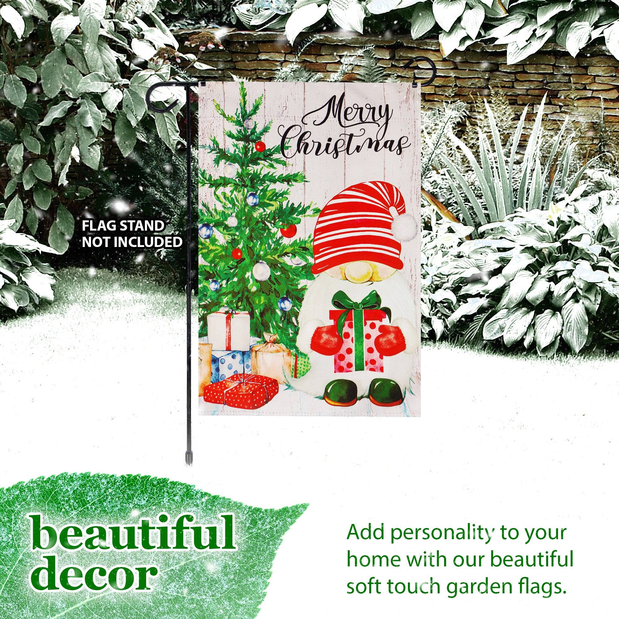 Merry Christmas

FLAG STAND NOT INCLUDED

beautiful decor

Add personality to your home with our beautiful soft touch garden flags.