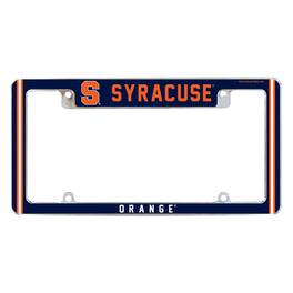 Rico Industries - Syracuse Orange Chrome Metal License Plate Frame with Full Frame Team Color Graphics - Multi