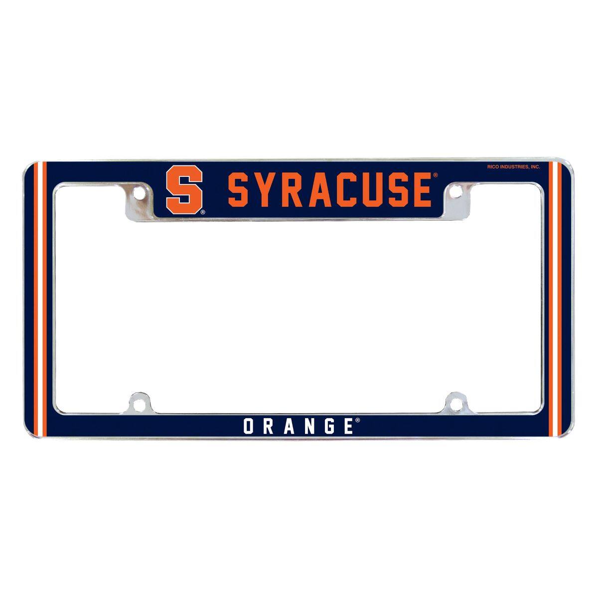 Syracuse Orange Chrome Metal License Plate Frame with Full Frame Team Color Graphics
