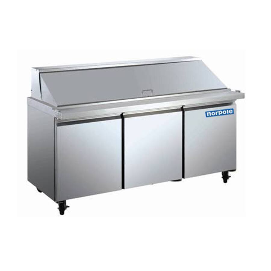 Magic Chef 70 in. W 15.5 cu. ft. 3 Door Mega Top Sandwich Salad Prep ...