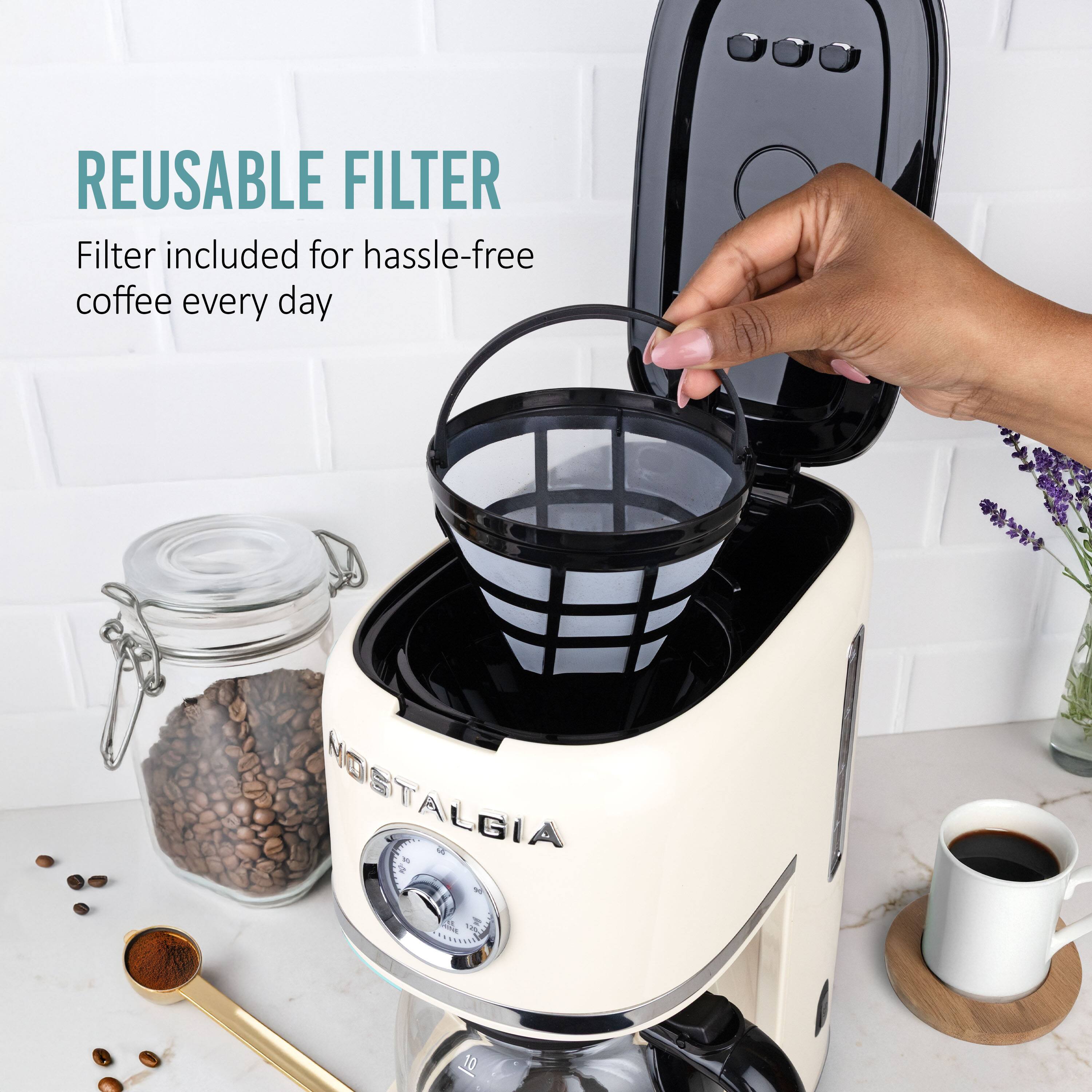 REUSABLE FILTER  
Filter included for hassle-free coffee every day  

NOSTALGIA