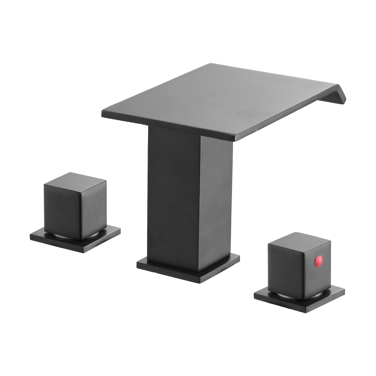 Alt View 5. VEVOR - Roman Tub Faucet, 3 Hole Waterfall Bathtub Faucet, Roman Bathtub Faucets Set with 2 Handles, Deck Mount Bath Tub Faucets - Black.