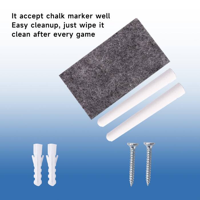 It accept chalk marker well. Easy cleanup, just wipe it clean after every game.