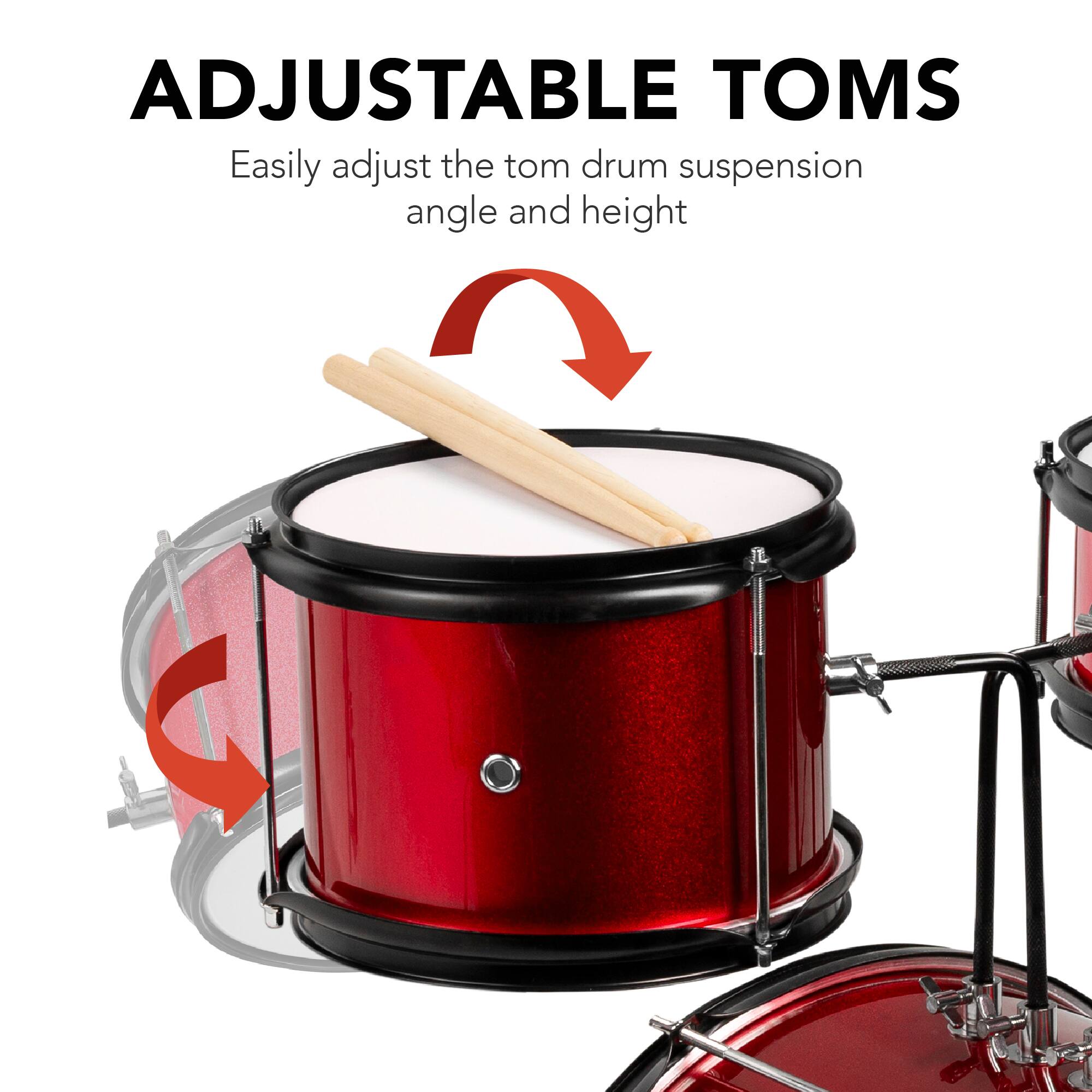 ADJUSTABLE TOMS

Easily adjust the tom drum suspension angle and height.