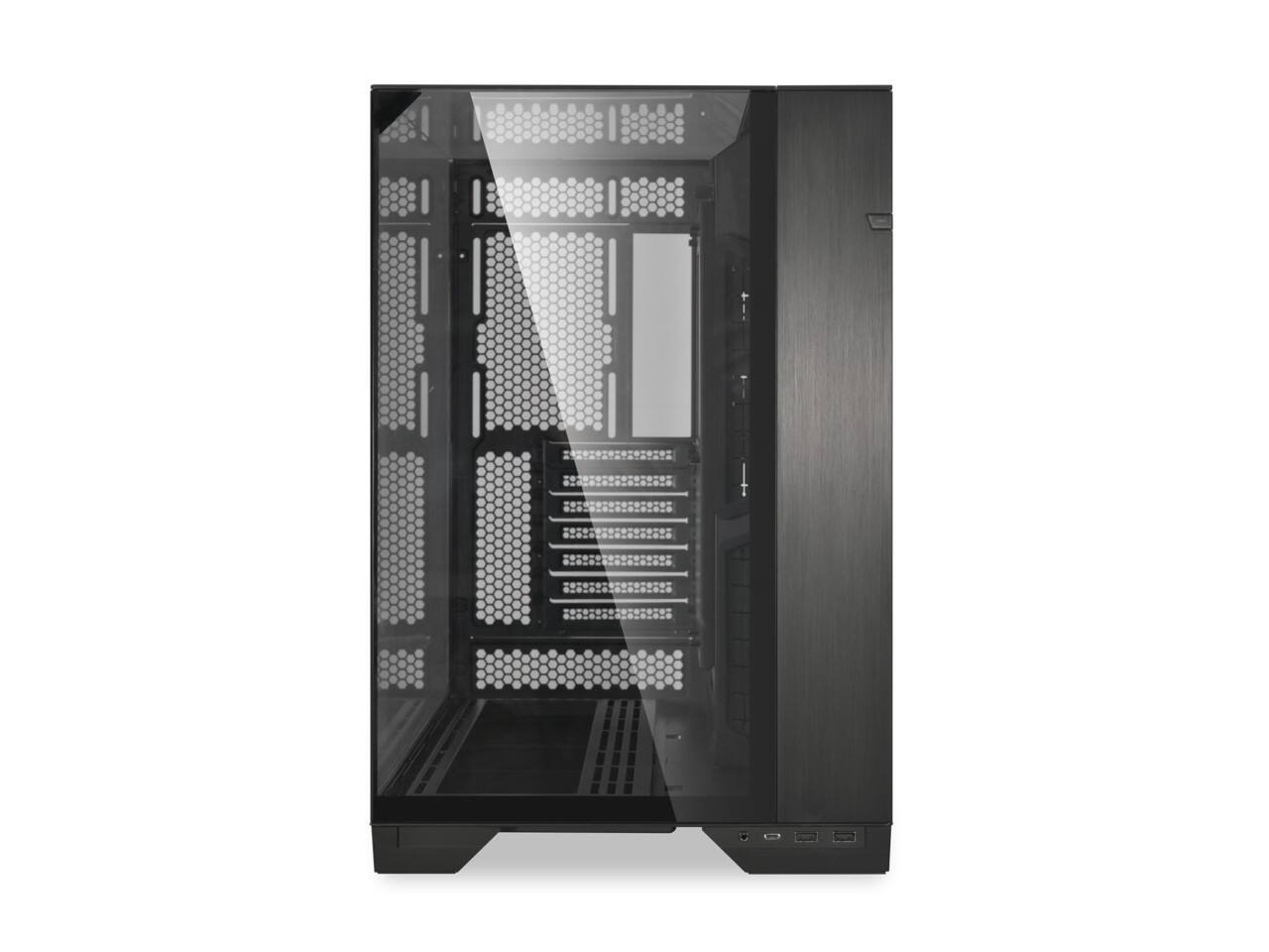 Left. Lian Li - LIAN LI O11 Vision Black  Aluminum / Steel / Tempered Glass ATX Mid Tower Computer Case ----- O11VX - Black.