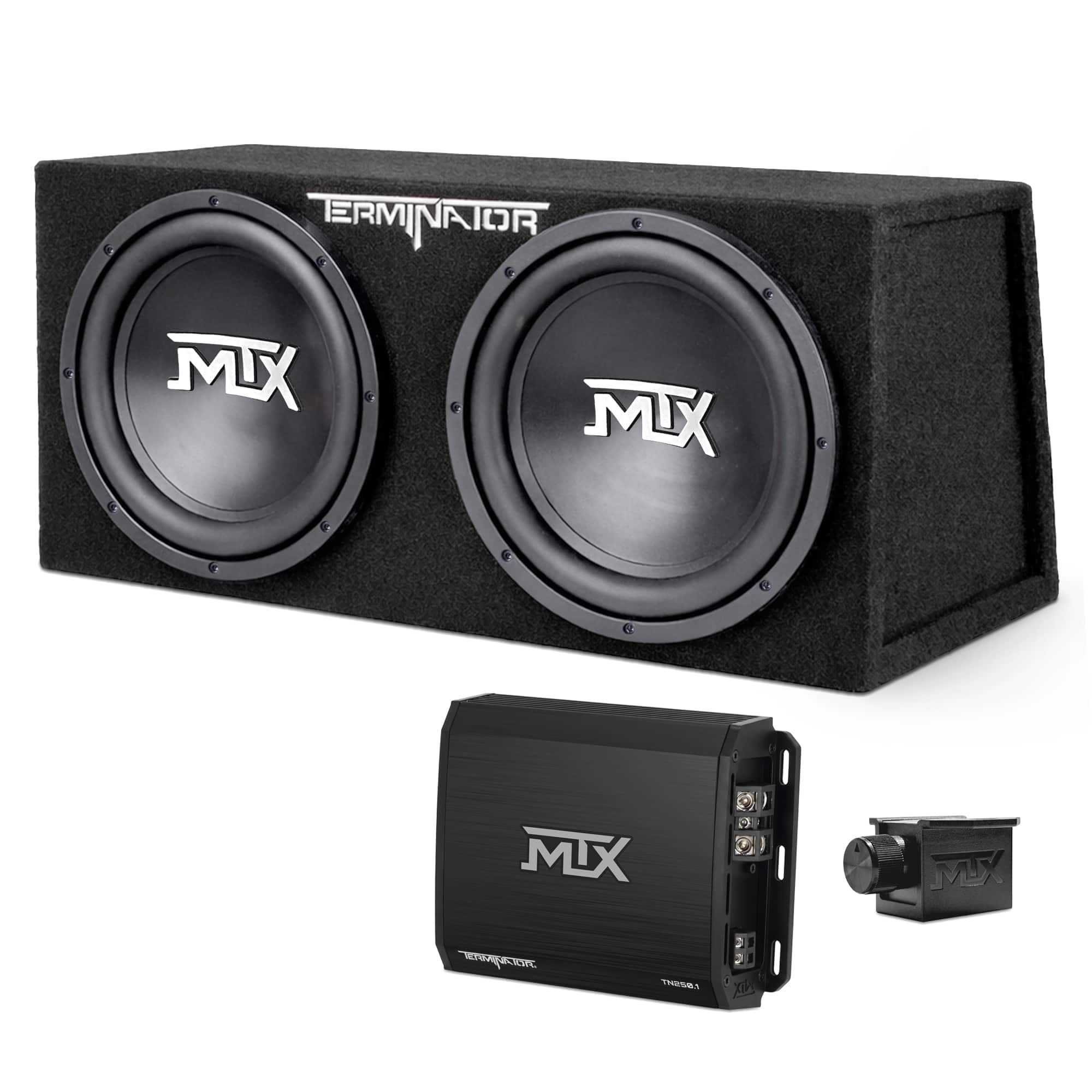 MTX - TNP212D2 12" 1200W Dual Loaded Car Subwoofer Audio w/ Sub Box and Amplifier - Black