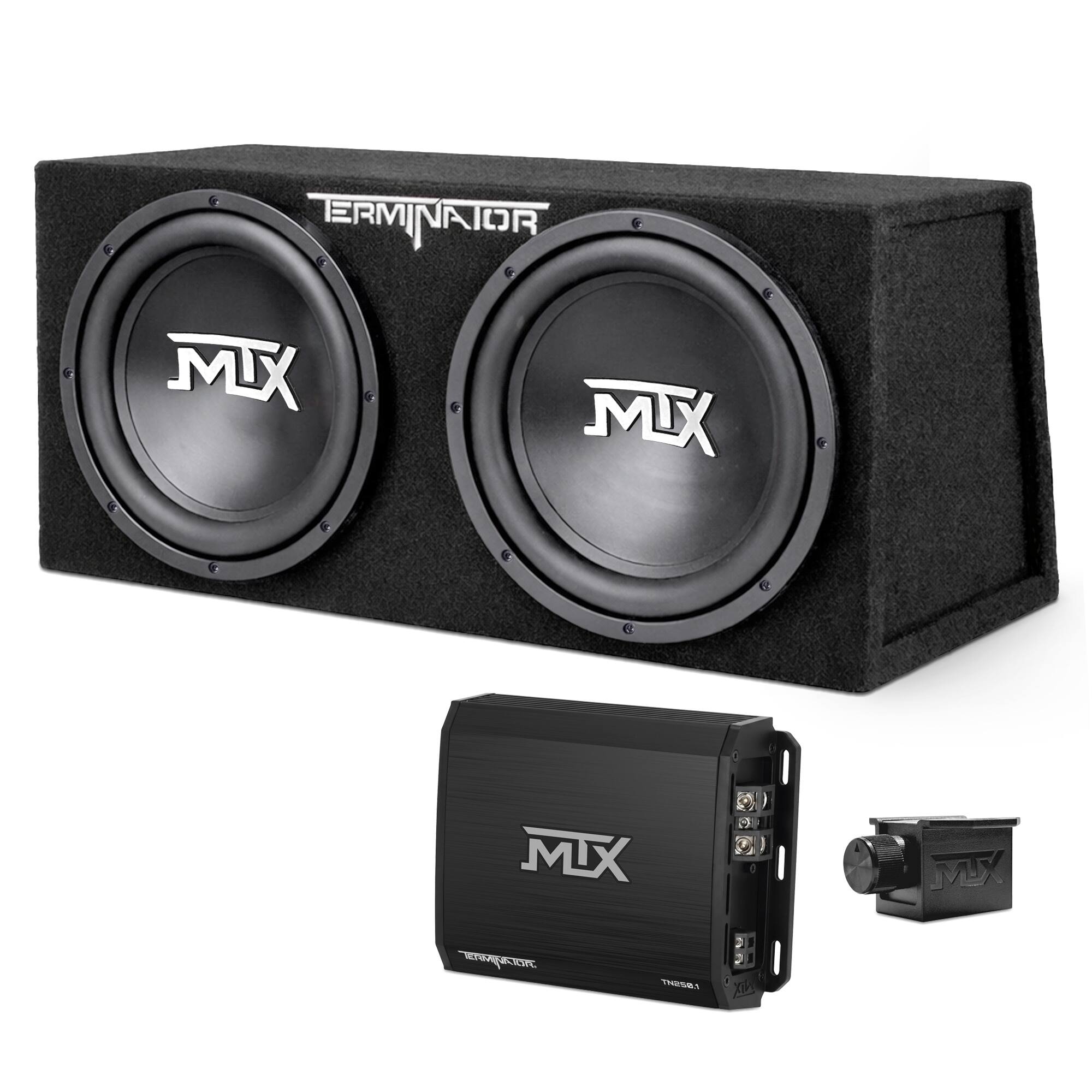 MTX - TNP212D2 12" 1200W Dual Loaded Car Subwoofer Audio w/ Sub Box and Amplifier - Black