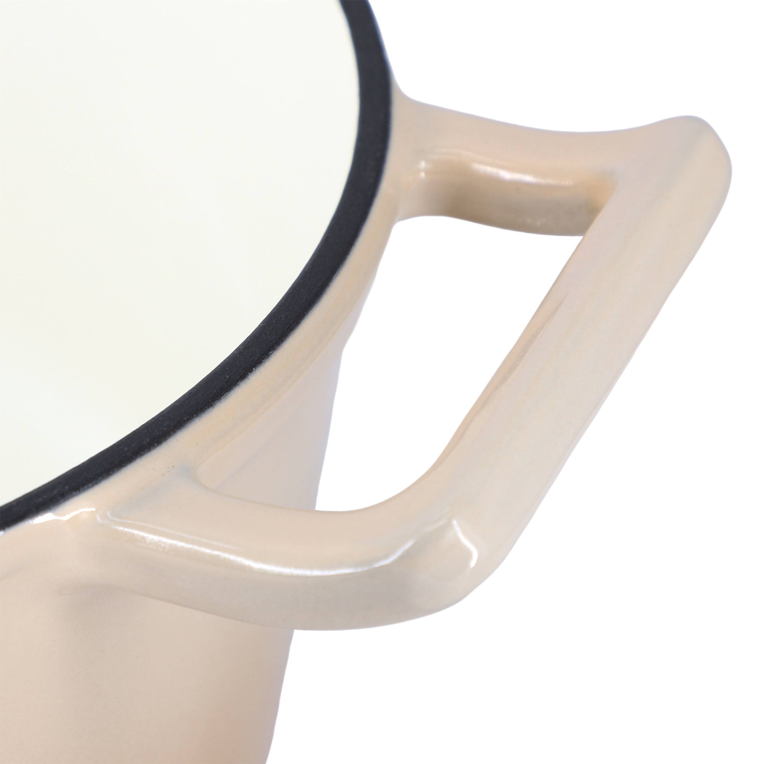 Alt View 5. MegaChef - MegaChef 5.3 Quarts Round Enameled Cast Iron Casserole with Self Basting Lid in Peanut Butter - Peanut Butter.