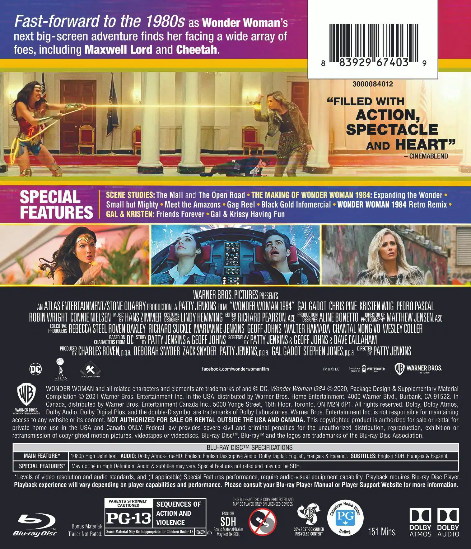 Back. Wonder Woman 1984 [Blu-ray].