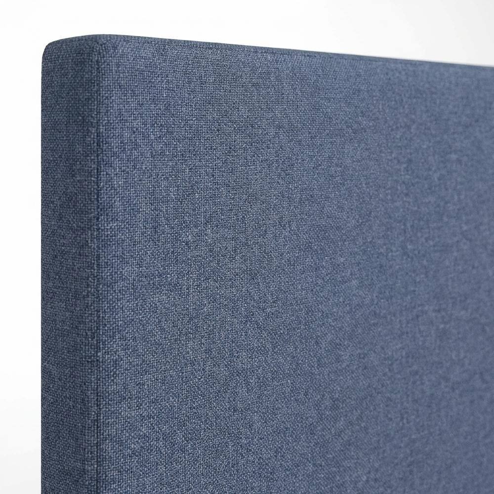 Back. FurniFact - Blue Denim Upholstered King Headboard with Soft Fabric and Sturdy Frame - Blue Denim.