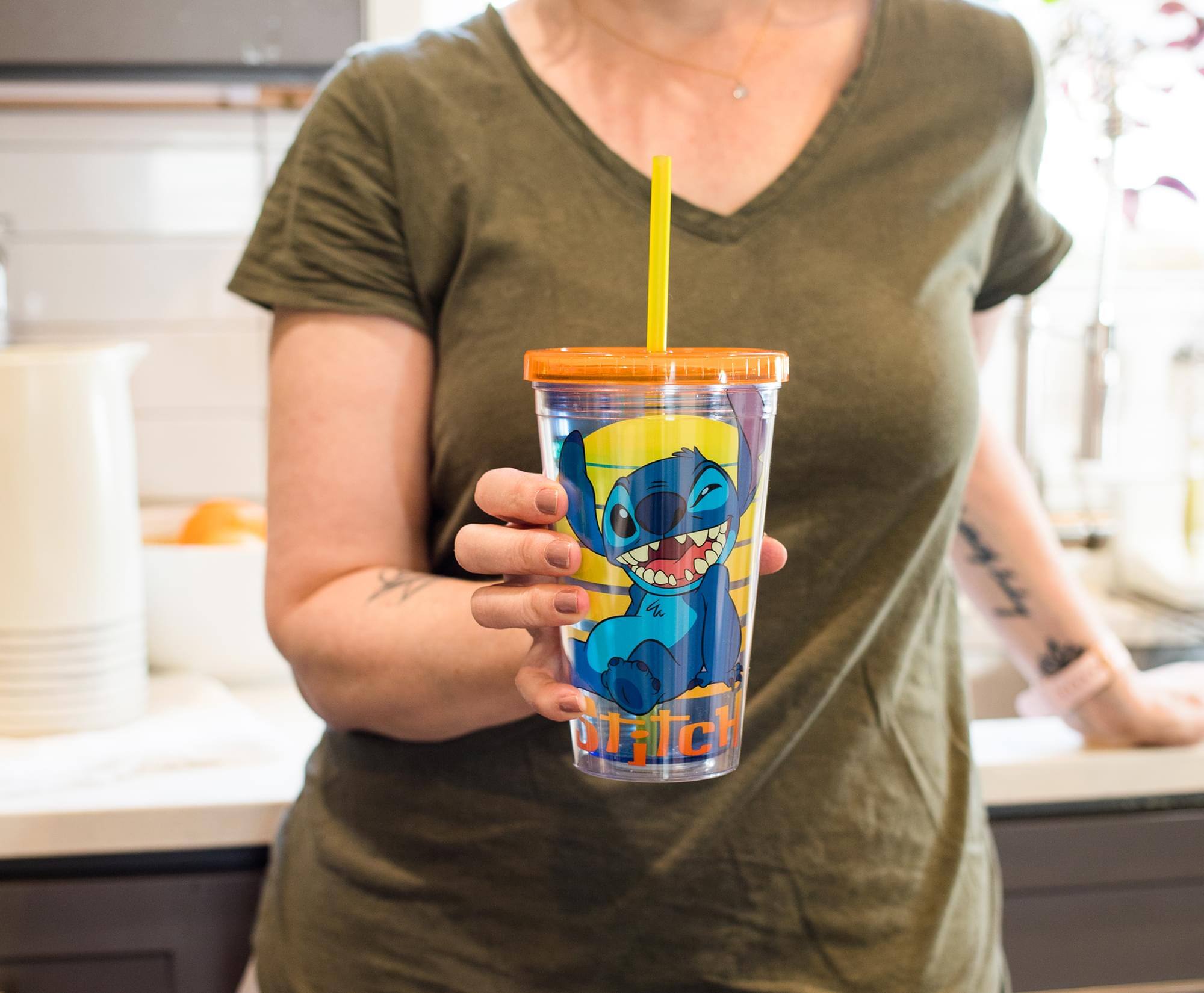 Alt View 10. Silver Buffalo - Disney Lilo & Stitch Carnival Cup With Ice Cubes | Holds 16 Ounces - Blue.