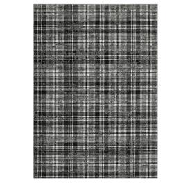 Jojoka - Modern Geometric Area Rug Irregular Grid Pattern Washable Non Slip Ultra Thin Low Pile Rug for Living Room Laundry - Gray