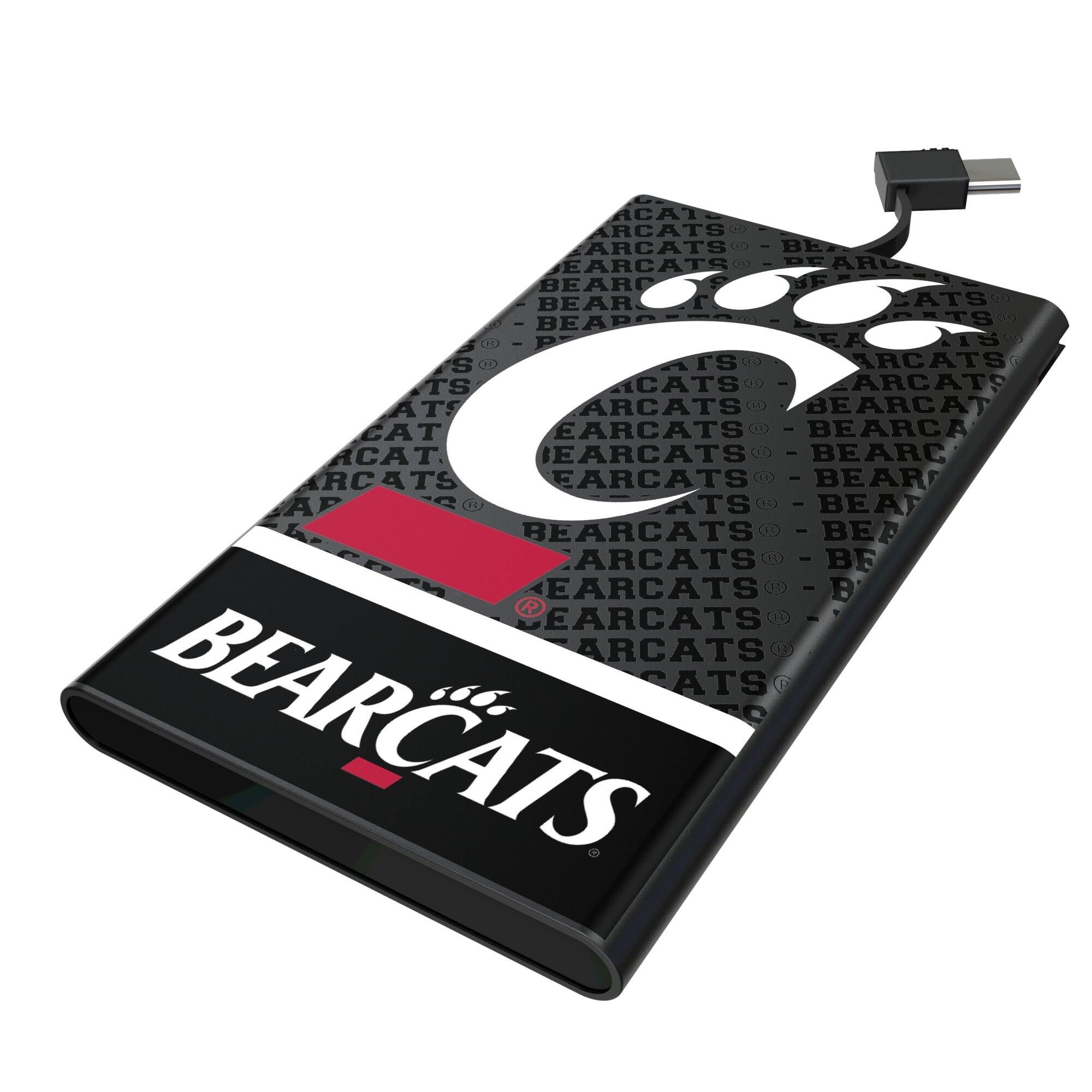 Keyscaper - Cincinnati Bearcats Endzone Plus 5000mAh Flat Powerbank - Black
