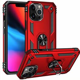 Kitcheniva - Dual Layer Shockproof Armor With Ring Holder For iPhone 12 Pro Max Case Only - Red