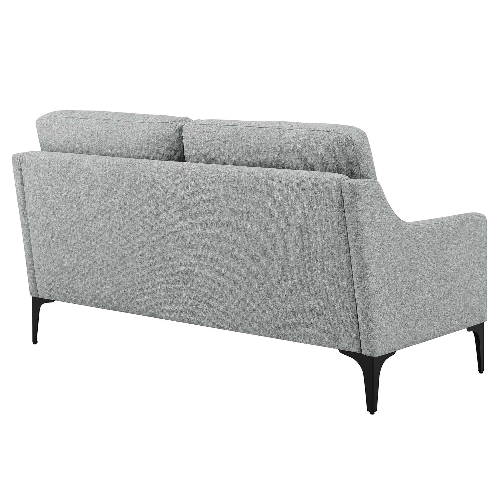 Alt View 2. Modway - Corland Upholstered Fabric Loveseat by Modway - Light Gray.