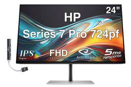 HP - Series 7 Pro 724pf 24" FHD IPS Monitor, Anti-Glare, Flicker Free, Displayport, HDMI & DKZ Hub (8X530AA#ABA) - Black/Silver